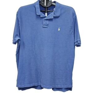 Polo Ralph Lauren Mens XL Blue Polo Shirt Short Sleeve Green Pony Classic Fit